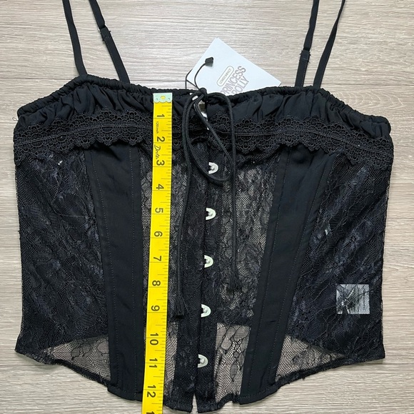 Princess Polly Black Lace Corset Top NWT Y2K Goth Style size M - Picture 3 of 7